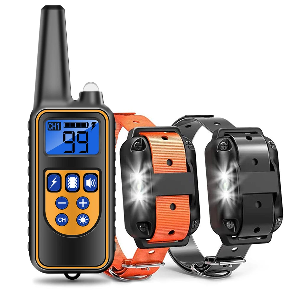 Electric Dog Training Collar Dog Anti Bark Waterproof Rechargeable Pet Remote Control For All Size Shock Vibration Sound