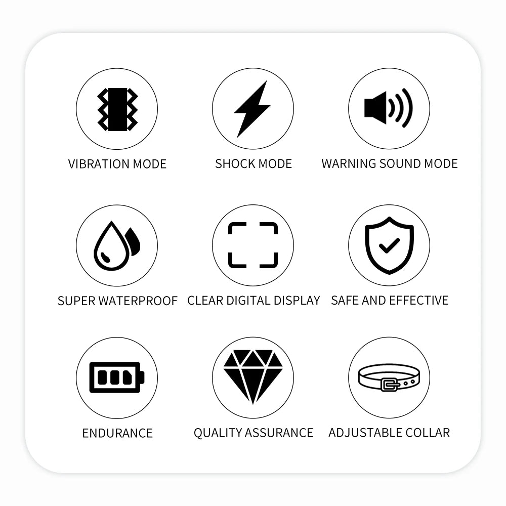 Electric Dog Training Collar Dog Anti Bark Waterproof Rechargeable Pet Remote Control For All Size Shock Vibration Sound